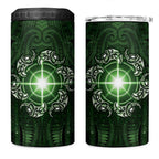 New Zealand Matariki Tupuarangi 4 in 1 Can Cooler Tumbler Maori Moko Green Galaxy