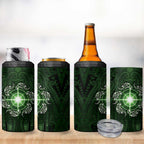 New Zealand Matariki Tupuarangi 4 in 1 Can Cooler Tumbler Maori Moko Green Galaxy