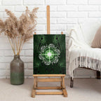 New Zealand Matariki Tupuarangi Canvas Wall Art Maori Moko Green Galaxy