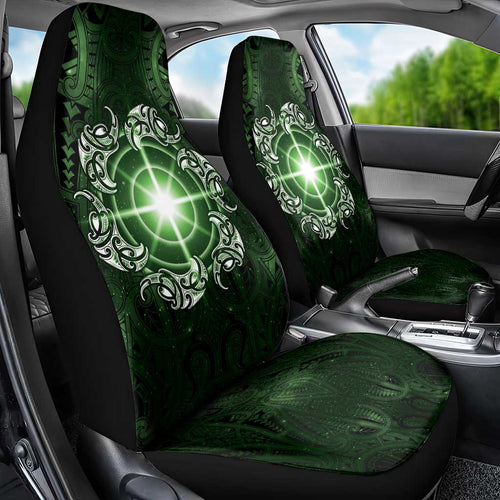 New Zealand Matariki Tupuarangi Car Seat Cover Maori Moko Green Galaxy