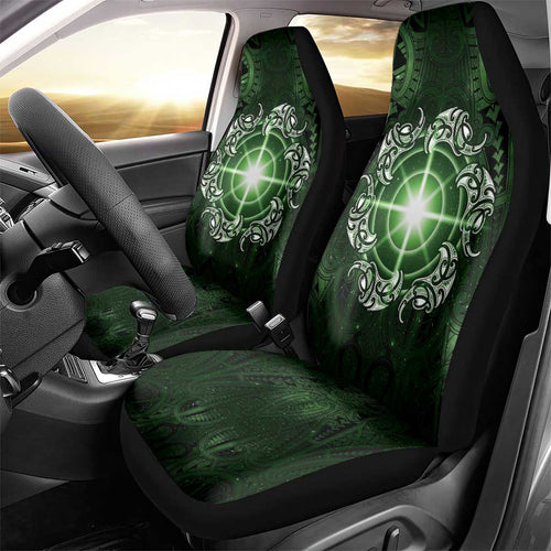 New Zealand Matariki Tupuarangi Car Seat Cover Maori Moko Green Galaxy