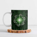 New Zealand Matariki Tupuarangi Ceramic Mug Maori Moko Green Galaxy