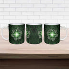 New Zealand Matariki Tupuarangi Ceramic Mug Maori Moko Green Galaxy