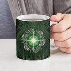 New Zealand Matariki Tupuarangi Ceramic Mug Maori Moko Green Galaxy