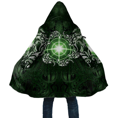 New Zealand Matariki Tupuarangi Cloak Maori Moko Green Galaxy