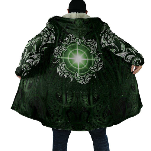 New Zealand Matariki Tupuarangi Cloak Maori Moko Green Galaxy