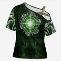 New Zealand Matariki Tupuarangi Cross Shoulder Shirt Maori Moko Green Galaxy