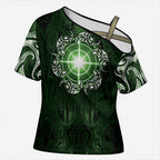 New Zealand Matariki Tupuarangi Cross Shoulder Shirt Maori Moko Green Galaxy