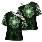New Zealand Matariki Tupuarangi Cross Shoulder Shirt Maori Moko Green Galaxy