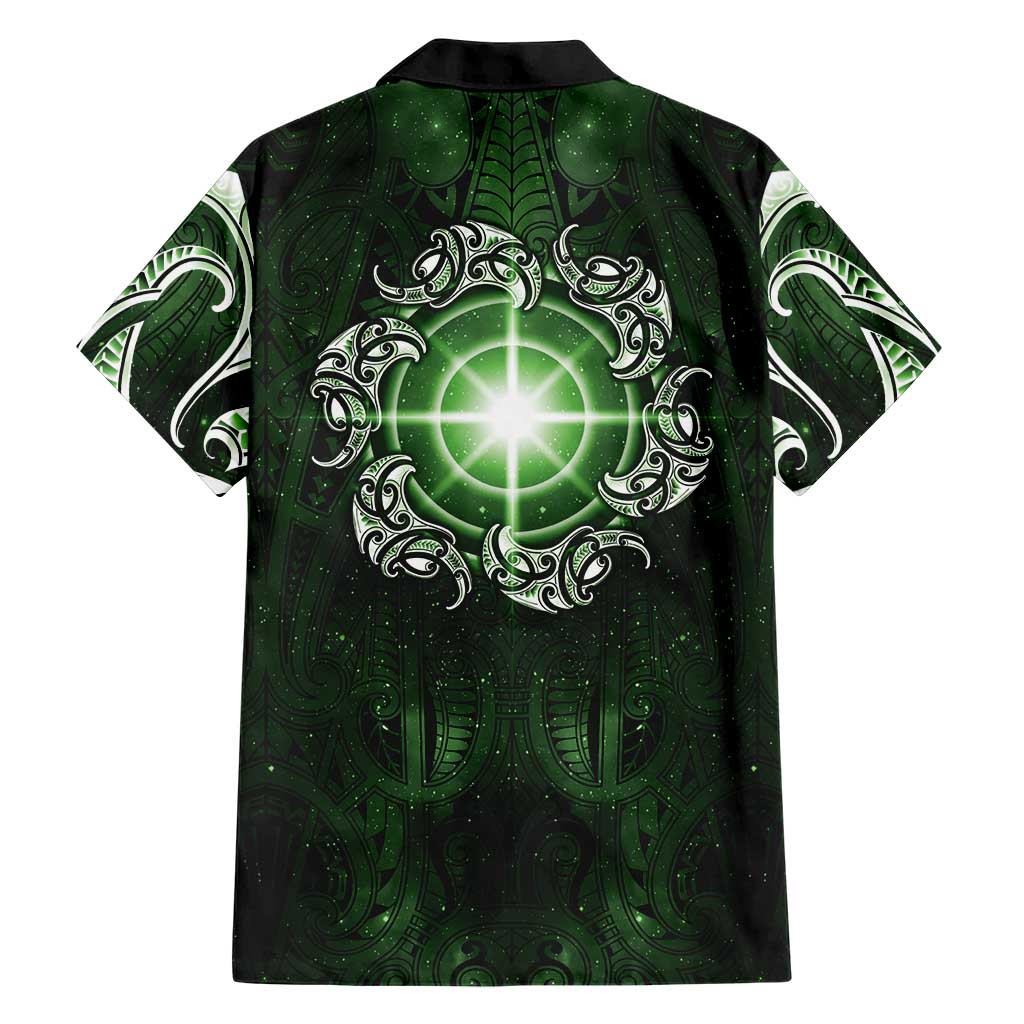 New Zealand Matariki Tupuarangi Family Matching Mermaid Dress and Hawaiian Shirt Maori Moko Green Galaxy
