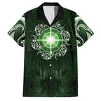 New Zealand Matariki Tupuarangi Family Matching Off Shoulder Maxi Dress and Hawaiian Shirt Maori Moko Green Galaxy