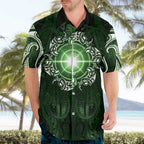 New Zealand Matariki Tupuarangi Hawaiian Shirt Maori Moko Green Galaxy
