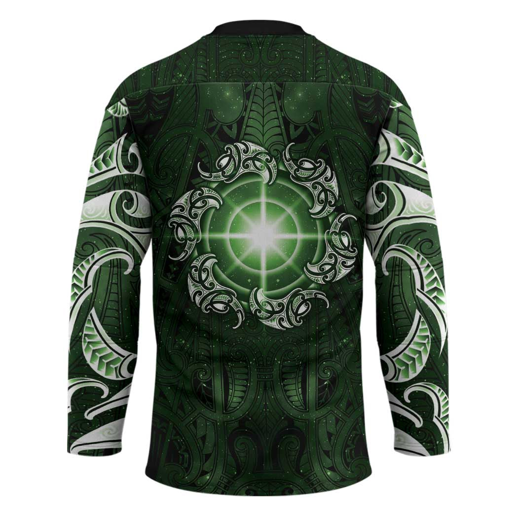 New Zealand Matariki Tupuarangi Hockey Jersey Maori Moko Green Galaxy