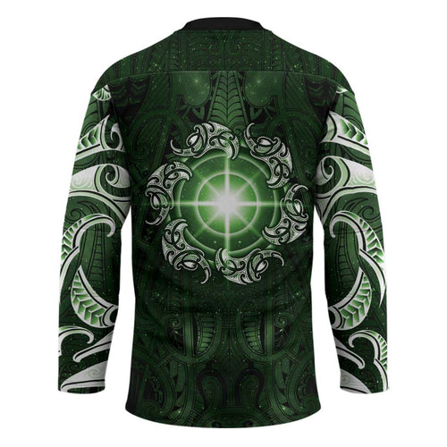 New Zealand Matariki Tupuarangi Hockey Jersey Maori Moko Green Galaxy