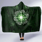 New Zealand Matariki Tupuarangi Hooded Blanket Maori Moko Green Galaxy