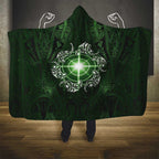New Zealand Matariki Tupuarangi Hooded Blanket Maori Moko Green Galaxy