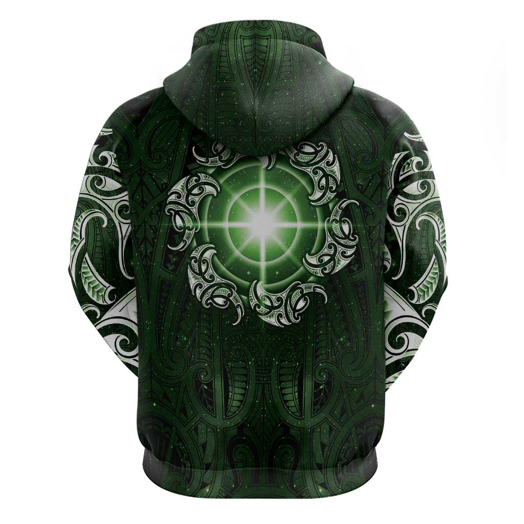 New Zealand Matariki Tupuarangi Hoodie Maori Moko Green Galaxy