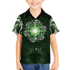 New Zealand Matariki Tupuarangi Kid Hawaiian Shirt Maori Moko Green Galaxy