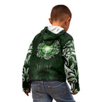 New Zealand Matariki Tupuarangi Kid Hoodie Maori Moko Green Galaxy