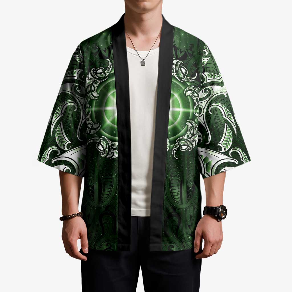 New Zealand Matariki Tupuarangi Kimono Maori Moko Green Galaxy