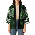 New Zealand Matariki Tupuarangi Kimono Maori Moko Green Galaxy