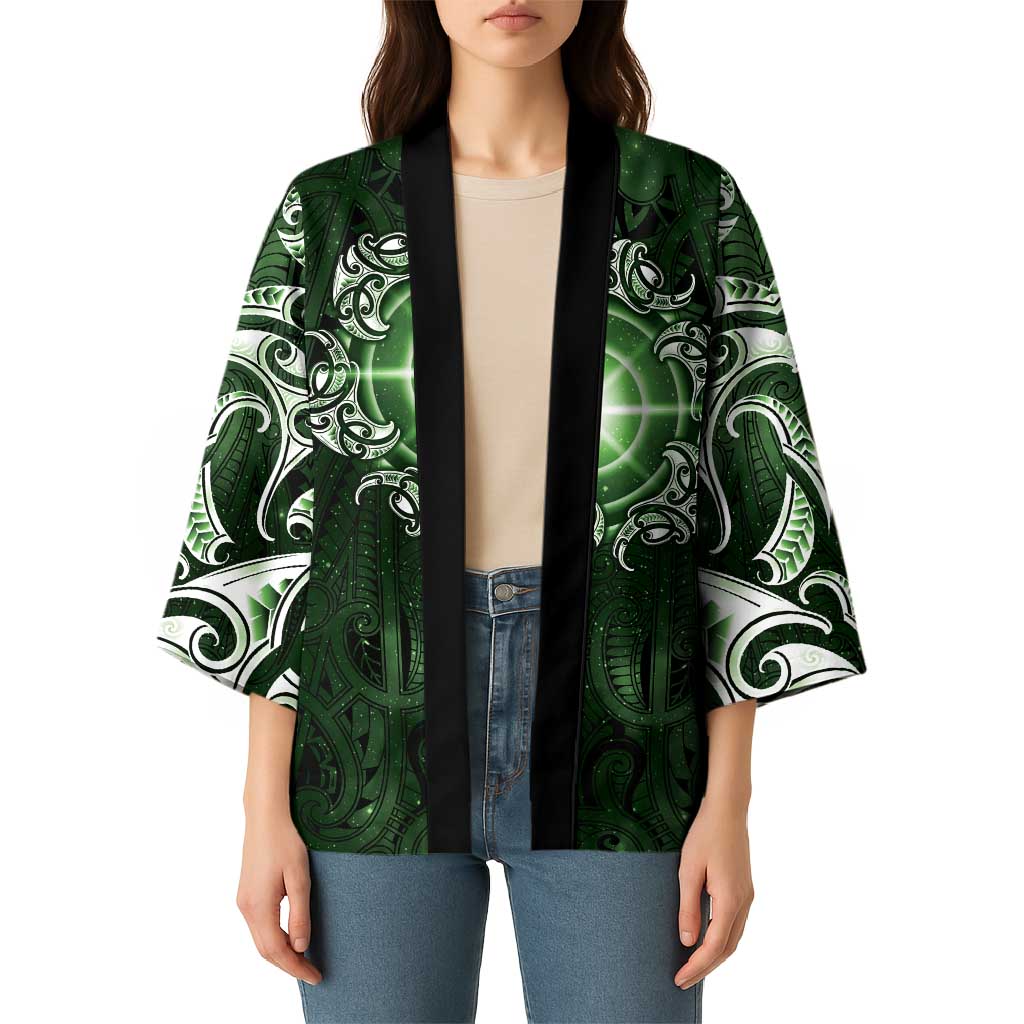 New Zealand Matariki Tupuarangi Kimono Maori Moko Green Galaxy