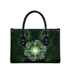 New Zealand Matariki Tupuarangi Leather Bag Maori Moko Green Galaxy