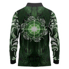 New Zealand Matariki Tupuarangi Long Sleeve Polo Shirt Maori Moko Green Galaxy