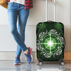 New Zealand Matariki Tupuarangi Luggage Cover Maori Moko Green Galaxy