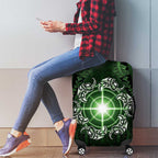 New Zealand Matariki Tupuarangi Luggage Cover Maori Moko Green Galaxy