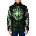 New Zealand Matariki Tupuarangi Padded Jacket Maori Moko Green Galaxy