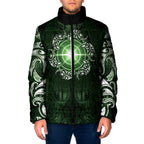 New Zealand Matariki Tupuarangi Padded Jacket Maori Moko Green Galaxy