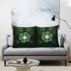 New Zealand Matariki Tupuarangi Pillow Cover Maori Moko Green Galaxy