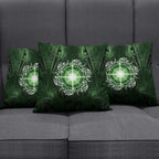 New Zealand Matariki Tupuarangi Pillow Cover Maori Moko Green Galaxy