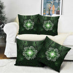 New Zealand Matariki Tupuarangi Pillow Cover Maori Moko Green Galaxy