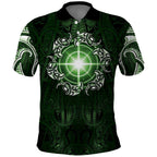 New Zealand Matariki Tupuarangi Polo Shirt Maori Moko Green Galaxy