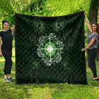 New Zealand Matariki Tupuarangi Quilt Maori Moko Green Galaxy