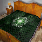 New Zealand Matariki Tupuarangi Quilt Maori Moko Green Galaxy