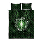 New Zealand Matariki Tupuarangi Quilt Bed Set Maori Moko Green Galaxy