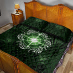 New Zealand Matariki Tupuarangi Quilt Bed Set Maori Moko Green Galaxy
