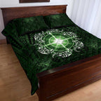 New Zealand Matariki Tupuarangi Quilt Bed Set Maori Moko Green Galaxy