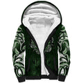 New Zealand Matariki Tupuarangi Sherpa Hoodie Maori Moko Green Galaxy