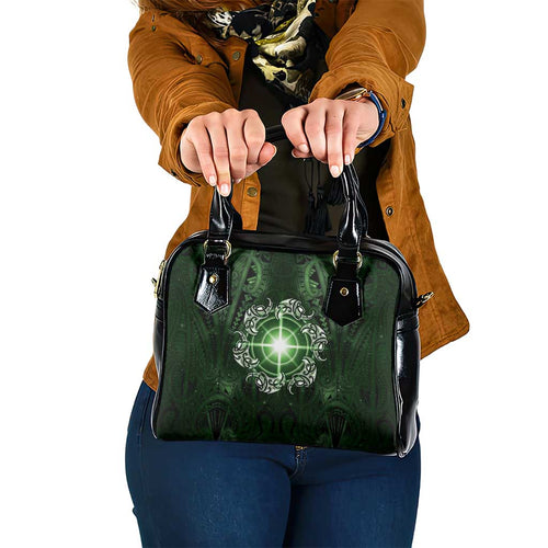 New Zealand Matariki Tupuarangi Shoulder Handbag Maori Moko Green Galaxy