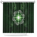 New Zealand Matariki Tupuarangi Shower Curtain Maori Moko Green Galaxy