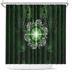 New Zealand Matariki Tupuarangi Shower Curtain Maori Moko Green Galaxy