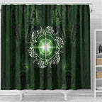 New Zealand Matariki Tupuarangi Shower Curtain Maori Moko Green Galaxy