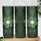 New Zealand Matariki Tupuarangi Skinny Tumbler Maori Moko Green Galaxy