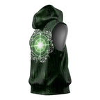 New Zealand Matariki Tupuarangi Sleeveless Hoodie Maori Moko Green Galaxy