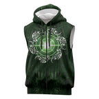New Zealand Matariki Tupuarangi Sleeveless Zip Hoodie Maori Moko Green Galaxy