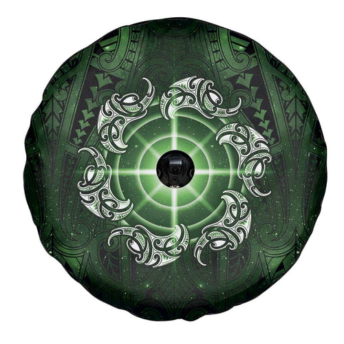 New Zealand Matariki Tupuarangi Spare Tire Cover Maori Moko Green Galaxy
